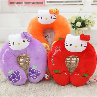 New fruit series KT cat U pillow plush toy cartoon neck pillow car pillow home accessories hello Kitty.
