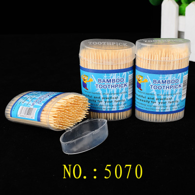Single-Head Toothpick Travel Portable Disposable Bamboo Toothpick Does Not Hurt Gum Oval Tube Toothpick Factory Wholesale