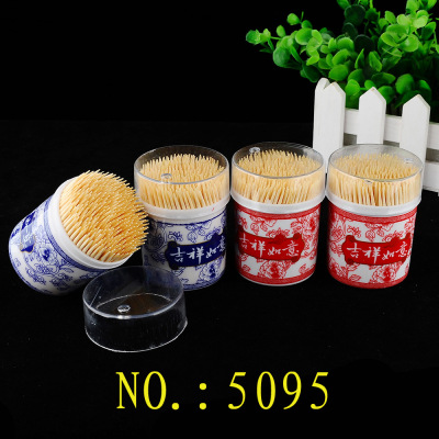 Bamboo Blue and White Porcelain Tube Stick Lucky Transparent Cylinder Pack Travel Portable Toothpick Factory Wholesale