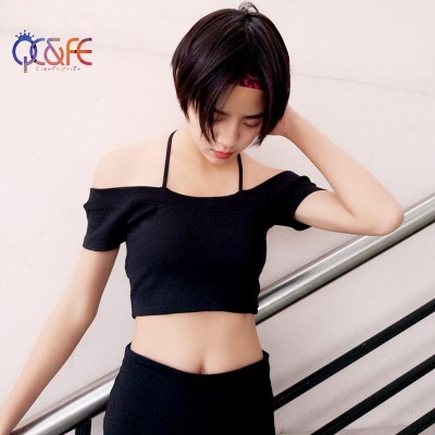 Spring/summer 2018 new air speed dry pure cotton sports T-shirt women's round collar short sleeves short sleeves.