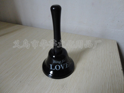 Hd-0411 black hand bell big bell ring bell ring bell.