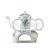 Ceramic tea set glass flower teapot heating teapot boiling fruit teapot heat bubble tea set base candle.