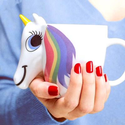 Cartoon Unicorn Mug Unicorn Discoloration Cup 3D Ceramic Coffee Cup Creative Cute Gift Color Changing Magical Horse Cups