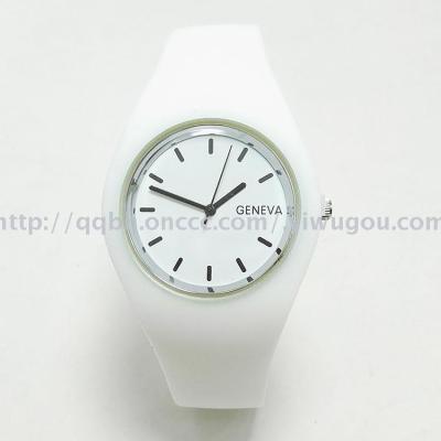 Geneva leisure silicone band colorful jelly watch