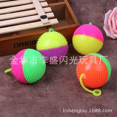 Luminous hedgehog ball light toy light massage ball sound toy.