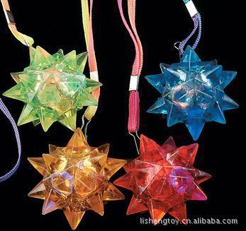 Supply glitter star necklace - soft glue. Glow. Toy necklace, meteor hammer, crystal ball,