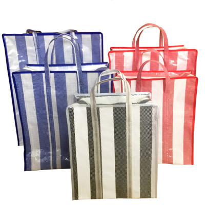 Thick PP striped woven bag, snakeskin bag, gift bag, packaging bag, shopping bag, bag.