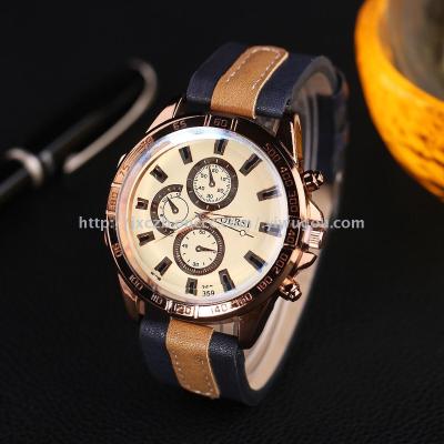 Men's business crystal face fashion watch.