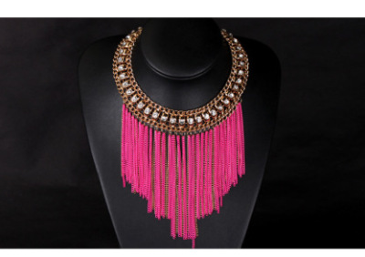 The big-name star Bohemian fringe is a vintage necklace.