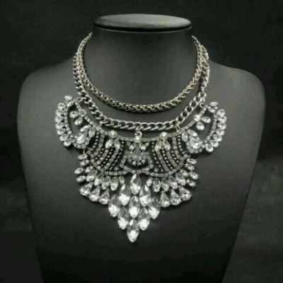 Manufacturers selling in Europe and the big diamond electroplating 頚 short necklace women jewelry