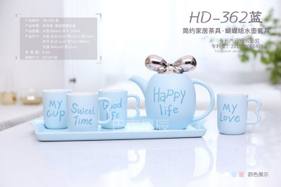 Creative ceramic pot set wholesale a pot of 4 cups a set of 6 pieces of high-grade cold water bottle.