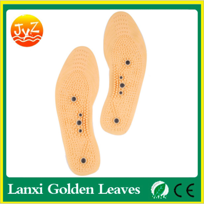 Gold leaf yellow PVC foot sole massage insole female