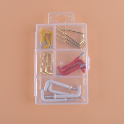Color bag plastic red and white yellow right Angle hook plate 20 pieces.