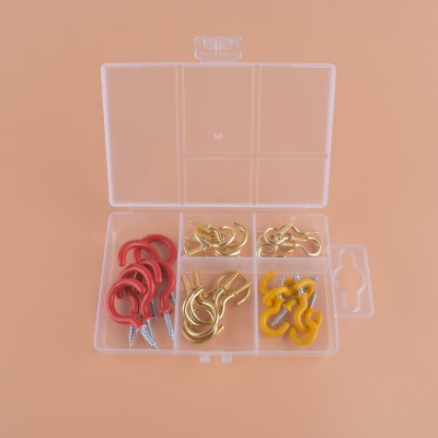 Yellow PVC outsourcing cup hook - plated copper cup hook 30pc.