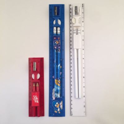 Double set foot 30 cm rubber ruler manufacturer direct selling wholesale decal ruler set ruler
