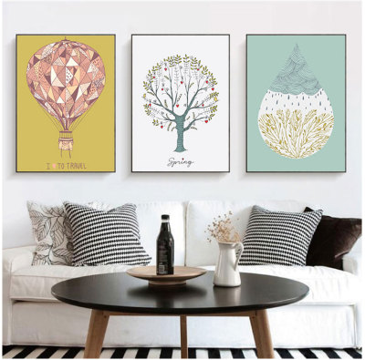 Nordic decorative painting modern triplet painting simple living room hanging picture bedroom fresco creative