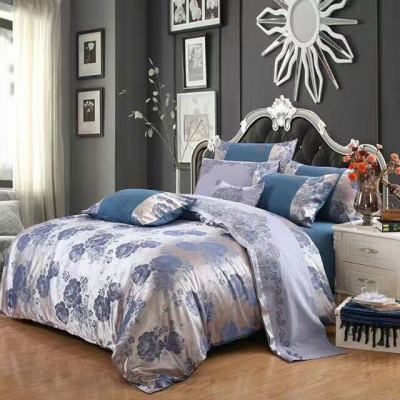 European-style satin jacquard four-piece set bedding with cotton pure cotton quilt cover double.