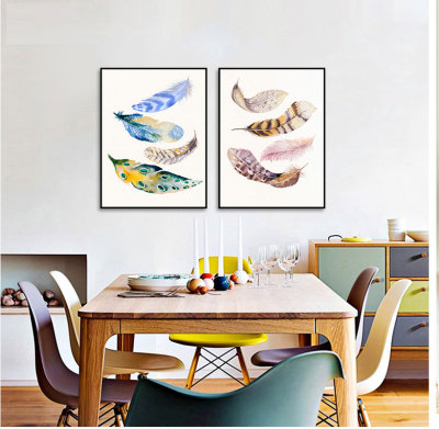 M&A home decoration sofa background colorful feather Combination painting dining-room bedroom adornment frame pictures