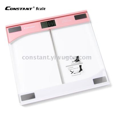 [Constant-171A] transparent glass powder orange blue person scale, health scale, electronic personal scale.