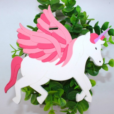 Unicorn luggage brand white horse crane brand animal image PVC soft plastic silicone customized new style