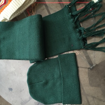 Polyester low price knit cap three - piece set.