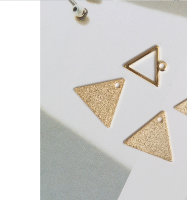 Frosted Geometric Triangle Pendant DIY Earrings Material Package Glossy Triangle Copper Sheet