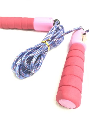 Factory direct sales count jump rope colorful sponge handle cotton rubber rope high quality wear-resistant school 