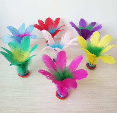 Manufacturer's direct sale of large color lotus shuttlecock chicken goose feather students fitness and entertainment 