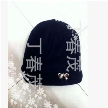 Korean version wool hat pile cap plain knitting export of European and American yiwu factory direct sales.