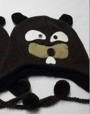 Hot - shot knitted animal hat winter ear acrylic wool yarn cartoon children hat yiwu factory foreign trade direct sale.