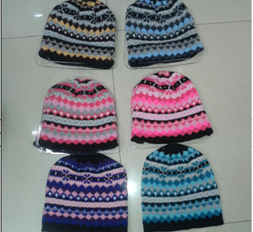 Hot shot - han - style knitted hat jacquard round hat - hat - hat \"women 's hat yiwu foreign trade factory now do.