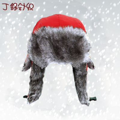 Lei feng hat in winter outdoor warm grey fur cap export to European and American yiwu factory.