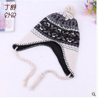 Fashion warm knit jacquard hat helmet, cap, cap, yiwu foreign trade and European knit cap.