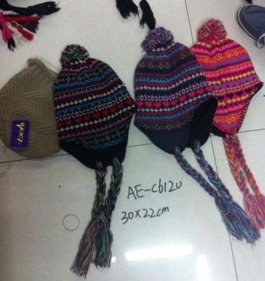 The Children 's ear cap knit hat snowflake elk yiwu foreign trade hat lady is suing American Children' s knitted cap.