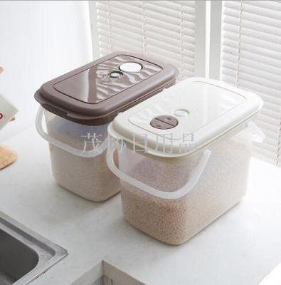 12kg Plastic Rice Storage Bin Multi-Purpose Bucket with Handle Residue Cup Noodle Powder Bucket Grains Storage Containers Moisture-Proof and Moth-Proof Thickened