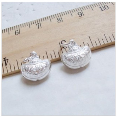 S990 foot sterling silver smart baby ingot lock small pendant necklace pendant bracelet accessories wholesale