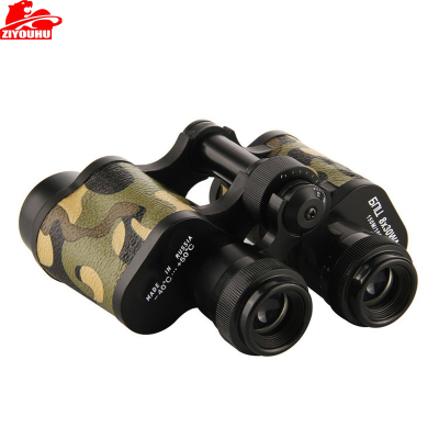 TZ018 bego type 8x30 high clear double barrel handheld portable telescope camouflage leather frame.
