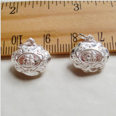 Huasheng & pengfeng special jewelry new 990 full silver shuanglong fu word lock pendant