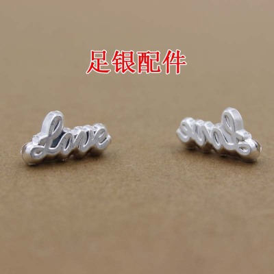 Huasheng & pengfeng genuine S990 pure silver accessories LOVE sterling silver accessories diy accessories