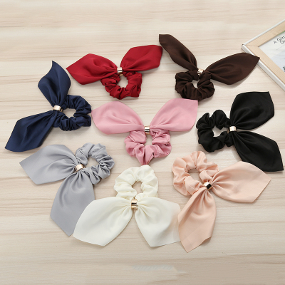 New Europe and the United States fashion bowknot hair ring in spring 2018 pure color metal buckle hair accessories wholesale