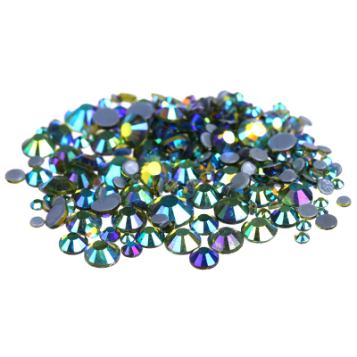 Olive AB Hotfix Crystal Rhinestones ss6-ss30 And Mixed Glue Backing Iron On Glass Stones Applique  DIY Decoration