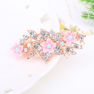 Rose Gold 6cm Diamond Plus Fresh Flowers Spring Clip