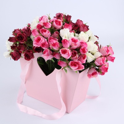 Creative heart flower basket box white paper universal gift box direct selling new heart flower gift box can be customized