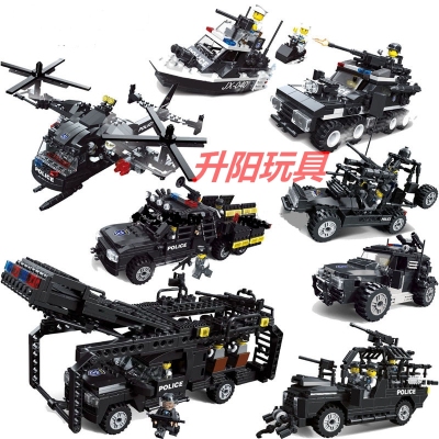 Special Police Flying Tigers Jie-Star New Police Series Assembled Police Car Chariot Building Blocks Toys 20040-20047