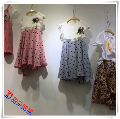 Girl's cotton dress for the 2018 summer dress of the new middle child dress baby dress baby dress.