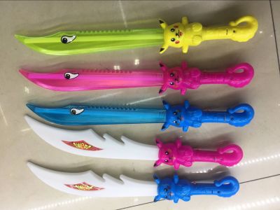 Pikachu White Knife Shark Knife with Light with Music Yellow Rose Red Blue Mixed Pack Length 38cm