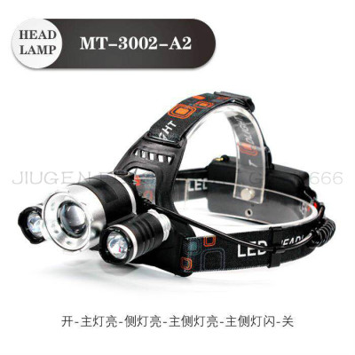 Long - root flashlight MT- 3002-a2 domestic T6+2R2 bulb headlamp.