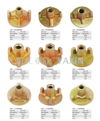 Disc nut, construction formwork support, screw, steel support