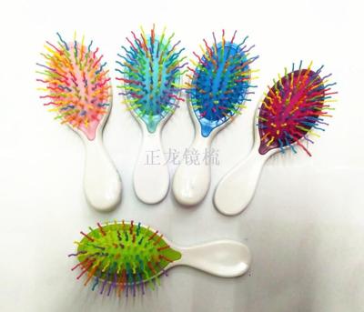 Wholesale new hair hairdressing children's comb color color leather color needle printing design popular gift hair comb.