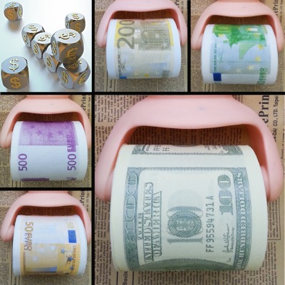 Toilet Paper Roll Paper -For  USD EURO POUND Toilet Novelty Kitchen Home Paper